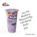 CV Mallow Nni Nni Blueberry Flavoured Dip with Biscuit Sticks 35g 3