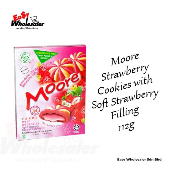 PMN Moore Strawberry Cookies with Soft Strawberry Filling 112g