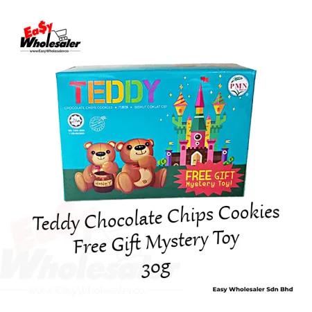 PMN Teddy Chocolate Chips Cookies Free Gift Mystery Toy 30g