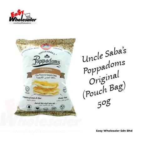 Uncle Saba's Poppadoms Original 50g Pouch Bag