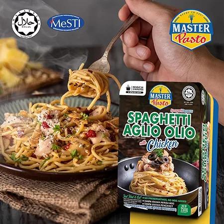 Spaghetti Aglio Olio with chicken