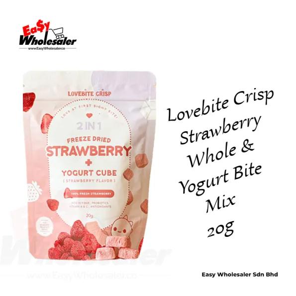 LoveBite Crisp 2 In 1 Freeze Dried Strawberry + Yogurt Cube 20g