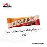 Van Houten Dark Milk Almonds Chocolate Bar 40g 3