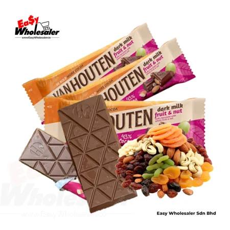 Van Houten Dark Milk Fruit & Nut Chocolate Bar 40g 2