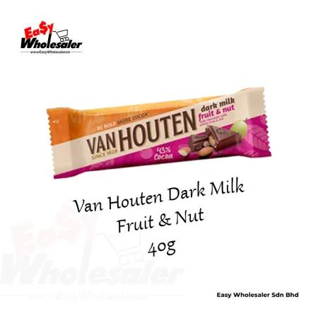 Van Houten Dark Milk Fruit and Nut Chocolate Bar 40g