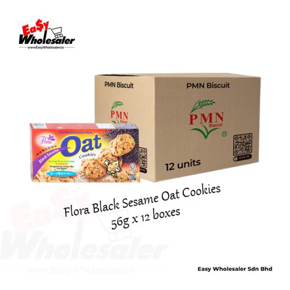 PMN Biscuits Flora Black Sesame Oat Cookies 56g