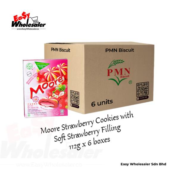 PMN Moore Strawberry Cookies with Soft Strawberry Filling 112g